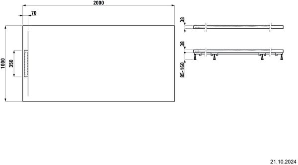 Duschenwanne Laufen Pro S Superflach 200 x 100 cm betongrau matt image number 1