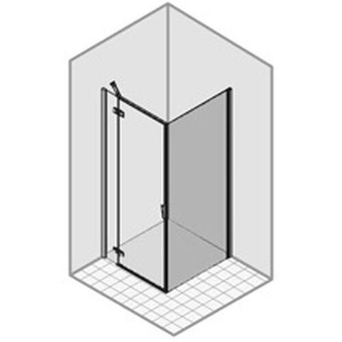 Parete laterale Duka Pura R 5000, montaggio al suolo Cromato/Alu lucido Vetro trasparente protect