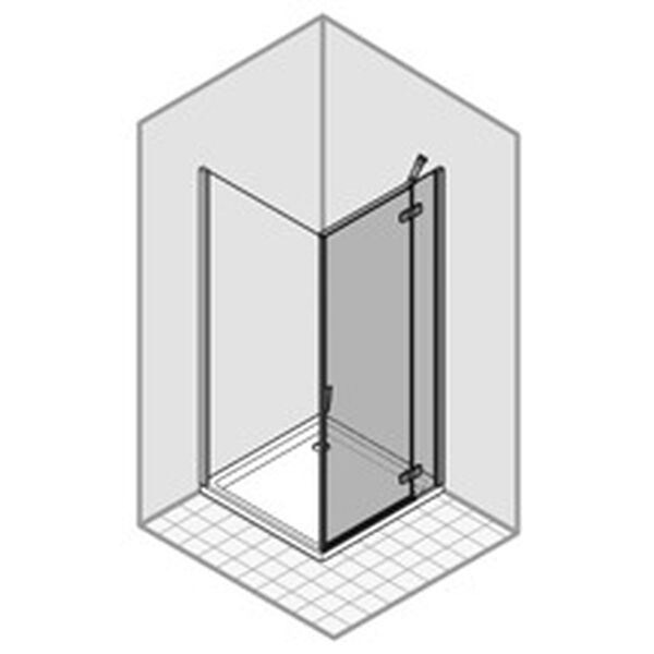 Porta oscillante duka pura R 5000 con elemento fisso per parete laterale image number 0