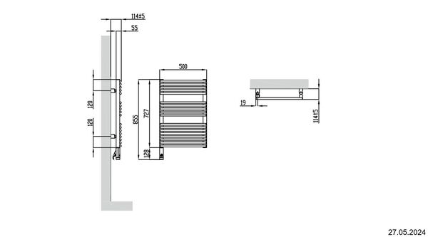 Radiateur de bain Alterna pali blanc résistance électrique à gauche image number 4