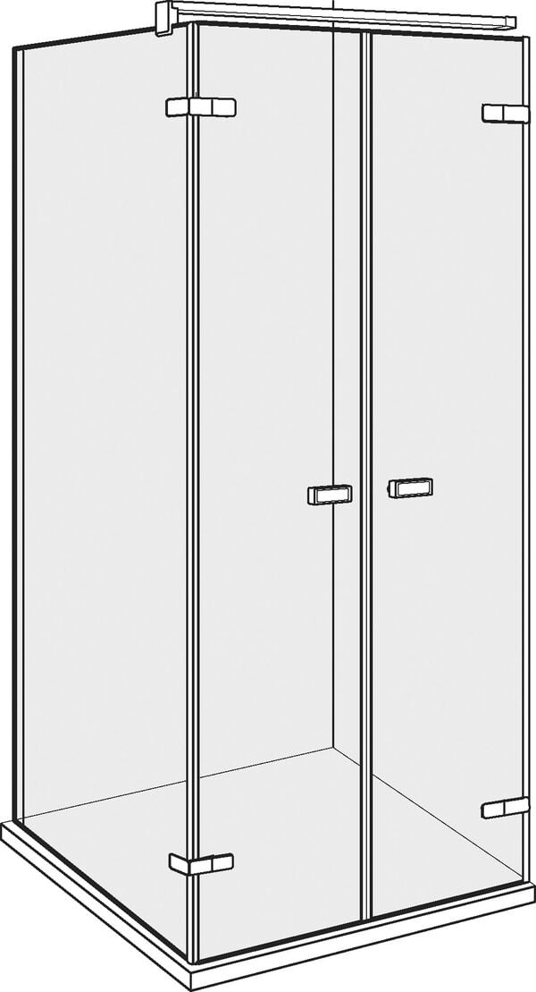 Porte battante Alterna lin.3 chromé Verre clair CareTec Pro image number 0