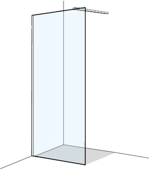 Paroi lat&eacute;rale en pose libre Koralle X77 AP1 Acier inoxydable brillant Verre clair Plus