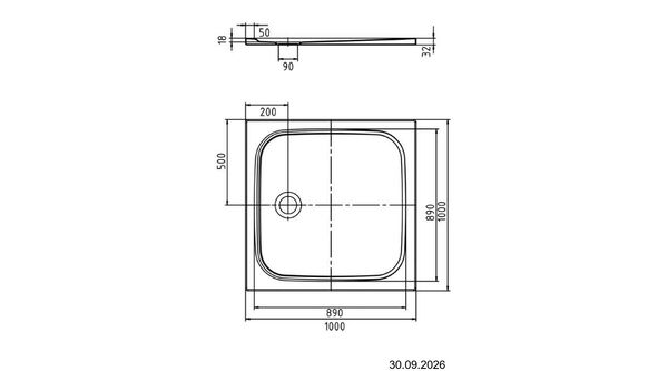 Receveur de douche Kaldewei Cayonoplan 100 x 100 cm Blanc mat Standard image number 3