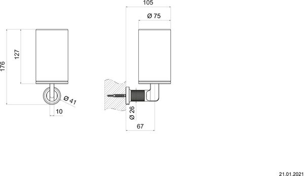 Glashalter Gessi Inciso verchromt image number 1