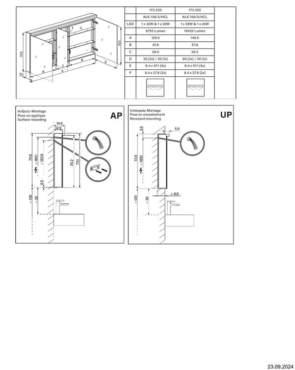 Spiegelschrank Alterna karat LED plus weiss image number 1