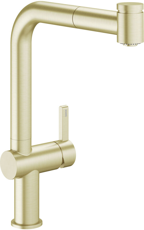 M&eacute;langeur d'&eacute;vier KWC Bevo E Brushed gold PVD image number 0