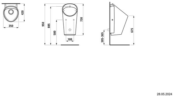 Urinoir Laufen Lema rimless weiss Cleaneffekt image number 1