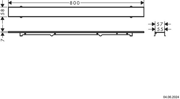 Duschrinne Hansgrohe RainDrain Rock verchromt image number 1