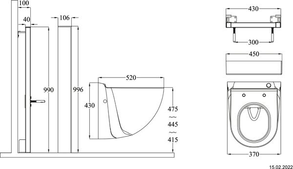 Hebeanlage Sanicompact Comfort Box betongrau image number 1