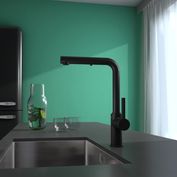 Miscelatore monocomando per lavello Dornbracht Piur nero opaco image number 1