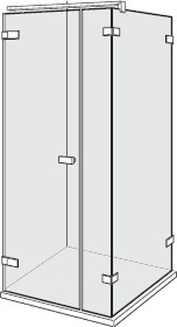 Porte battante Alterna lin.3 Noir mat Verre clair CareTec Pro image number 0