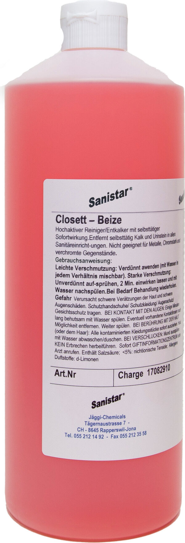 Décapant WC Sanistar pour l'élimination des dépôts calcaires et urinaires utilis image number 0