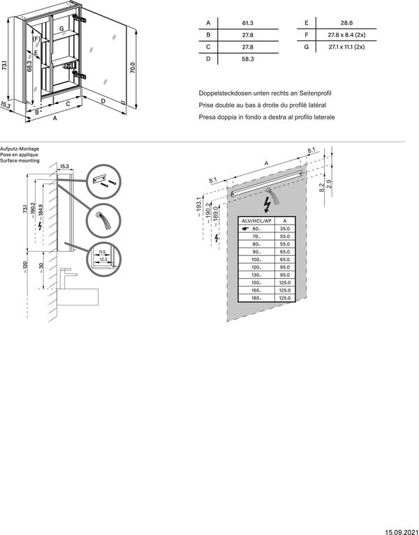 Spiegelschrank Alterna viso LED plus weiss image number 1