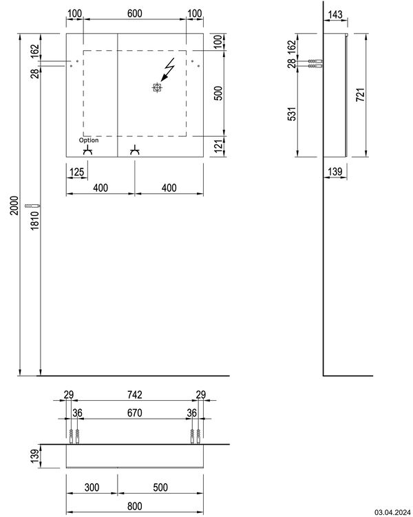 Armoire de toilette Alterna aniani LED plus Blanc premium couleur de lumière réglable en continu 2700-6500 K image number 2