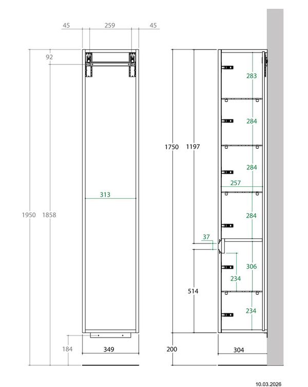 Armoire haute Alterna universale slim Blanc premium image number 1