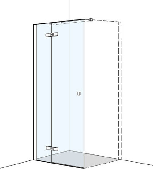 Flügeltüre Koralle S500 Plus silver polish Echtglas klar Duschguard