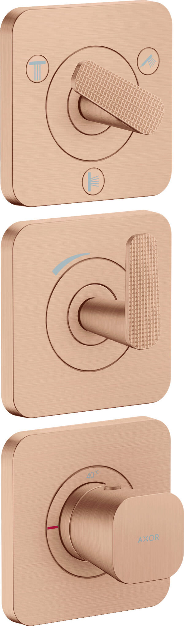 Syst&egrave;me de douche Axor Citterio C Brushed red gold Cubit cut image number 0