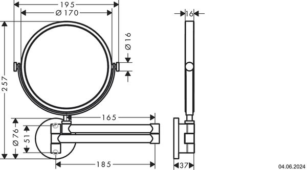 Rasierspiegel Axor Universal Circular Brushed bronze image number 1