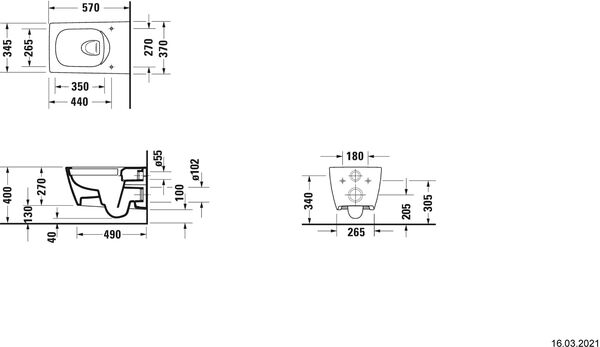 Wand-Klosett Duravit Viu rimless weiss image number 1