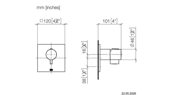 Thermostat-Endmontageset Dornbracht X-Tool &frac34;" Messing geb&uuml;rstet image number 1