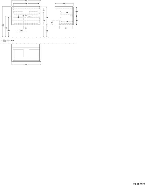 Meuble sous-lavabo Villeroy & Boch Antao Noir mat image number 1