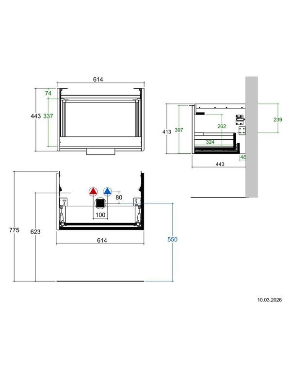 Meuble sous-lavabo Alterna pro S Blanc brillant image number 3