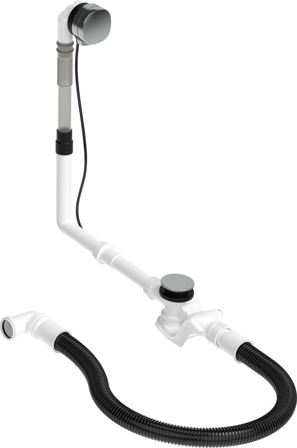 Set di scarico con troppopieno Duravit Quadroval, con set di collegamento al troppopieno, per image number 0