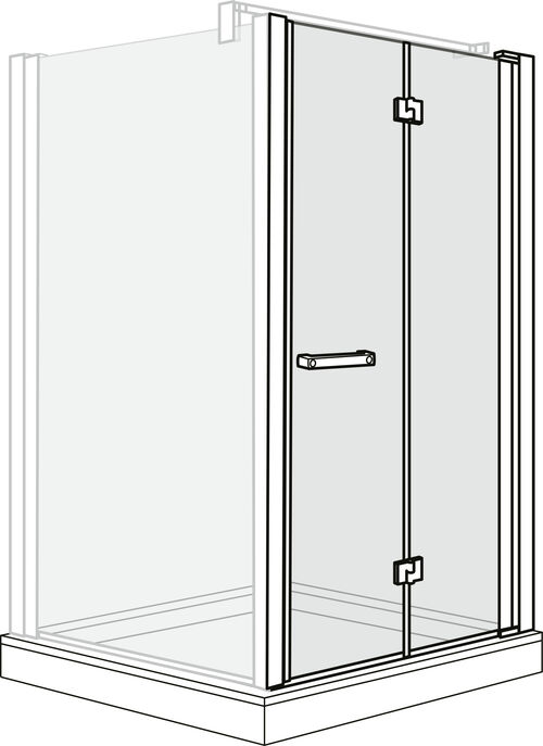 Drehfaltt&uuml;r Duscholux Optima 6 Silbereloxiert Echtglas klar CareTec Pro