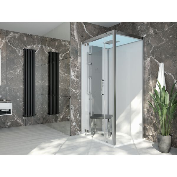 Dampfdusche Hoesch Sense Perience Weiss Echtglas klar EverClean image number 1