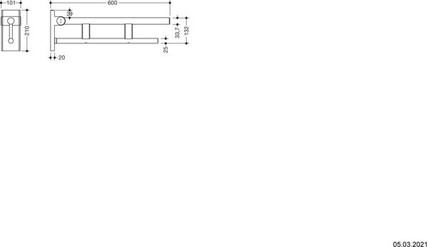 Klappgriff Hewi 900 Duo Edelstahl matt image number 1