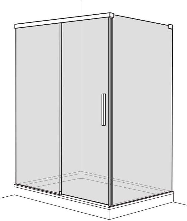 Gleitt&uuml;re Duscholux Viva Silber hochglanzeloxiert Echtglas klar CareTec Pro image number 0