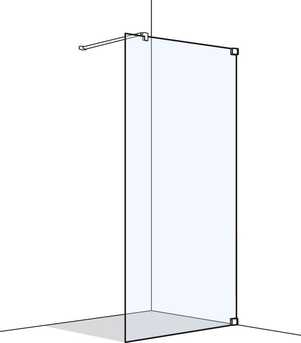 Paroi laterale en pose libre Koralle S808 Couleur acier inoxydable Verre clair image number 0