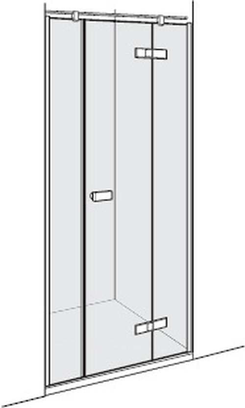 Porta pendolare Alterna lin.3 Cromato Vetro trasparente CareTec Pro