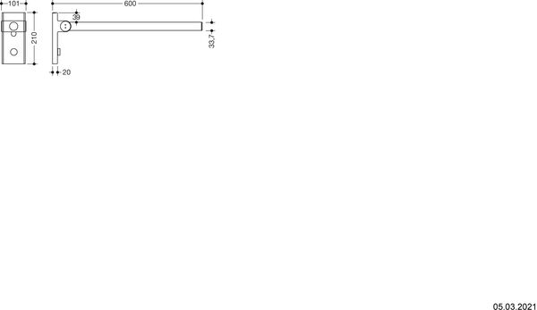 Barre d’appui relevable Mono Hewi 900 blanc mat image number 1