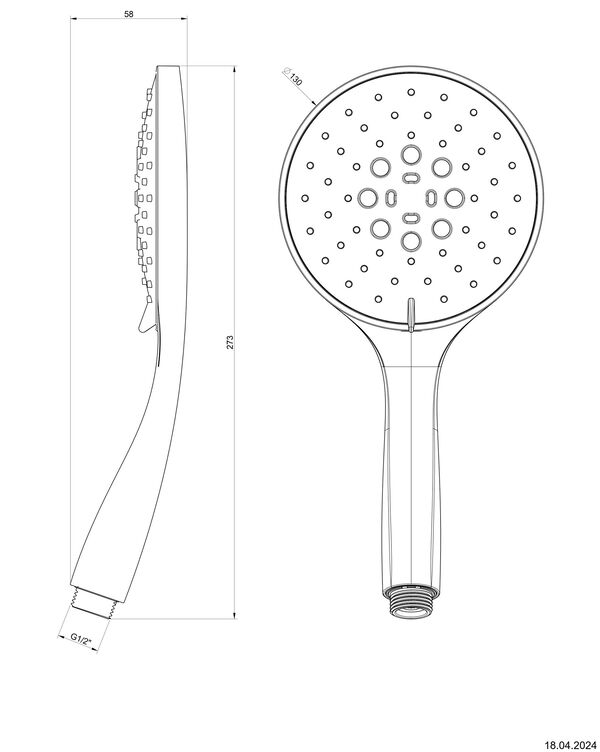 Handbrause Gessi weiss cn image number 1