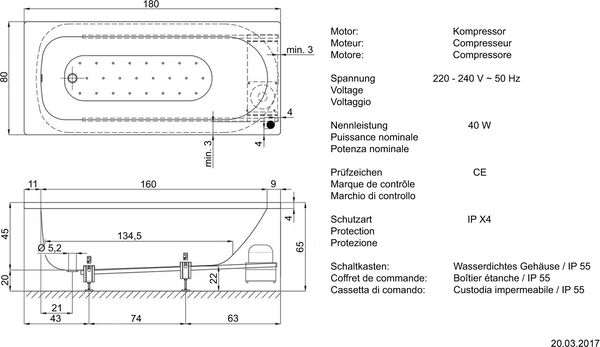 Whirlwanne Alterna steel silent weiss Düsen und Garnituren verchromt image number 1