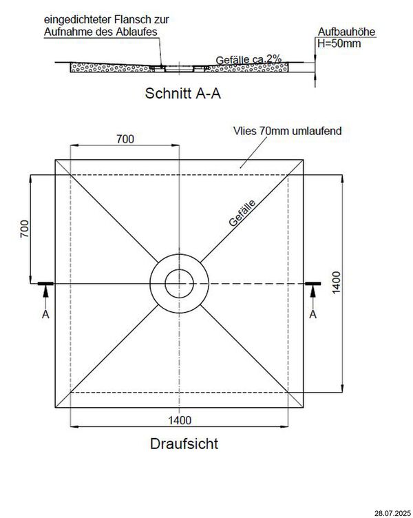 &Eacute;l&eacute;ment de douche Schedel Plan Kessel image number 1
