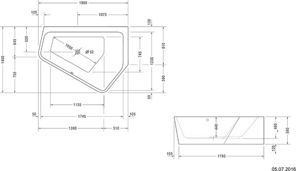 Eckbadewanne Duravit Paiova 5 mit angeformter Schürze weiss image number 1