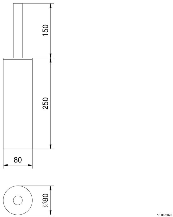 Porte-balai de WC Fantini Young Matt british gold PVD image number 1