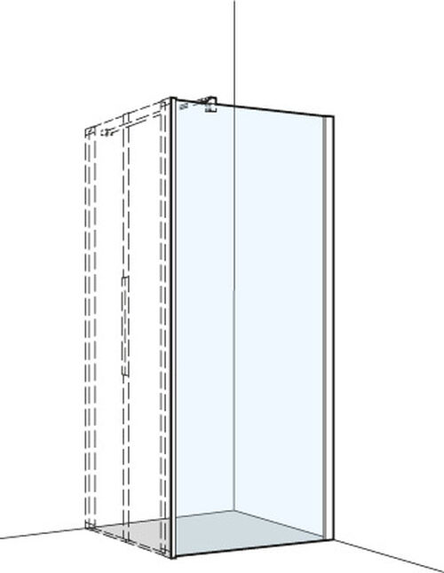 Parete laterale Koralle S400 Plus Colore argento Vetro trasparente