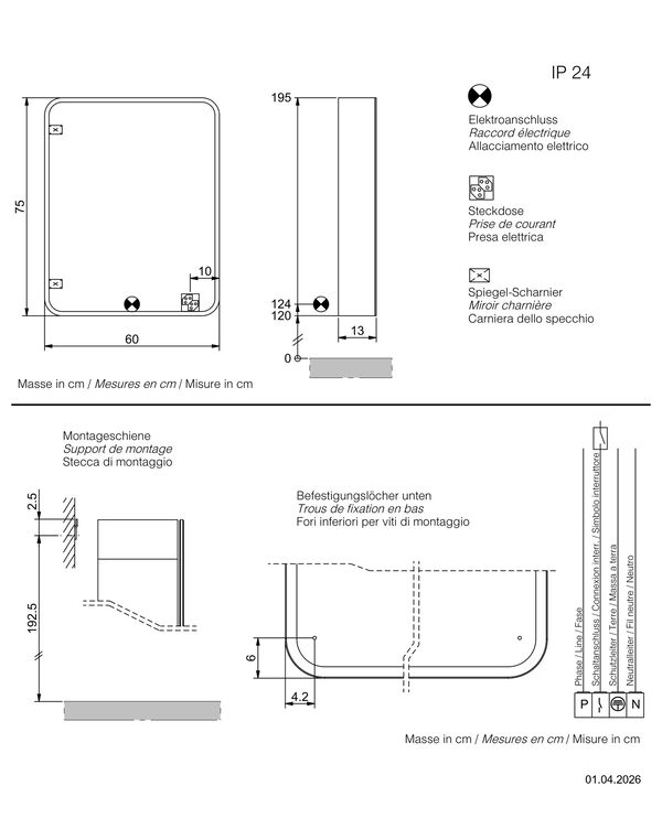 Spiegelschrank Sidler Sphera TW Weiss Lichtfarbe stufenlos verstellbar 2000-6500 K image number 1