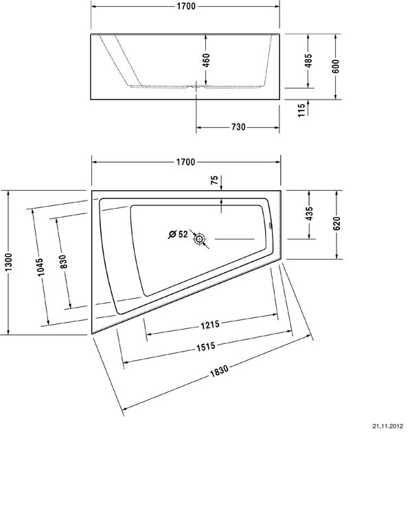 Eckbadewanne Duravit Paiova mit angeformter Schürze weiss image number 1
