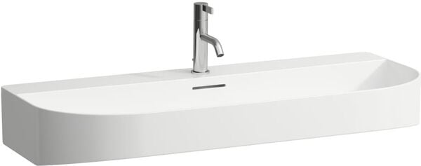 Lavabo d’appoggio Laufen Sonar, con foro per rubinetteria, con troppopieno, 100 x 42 cm, altezza image number 0
