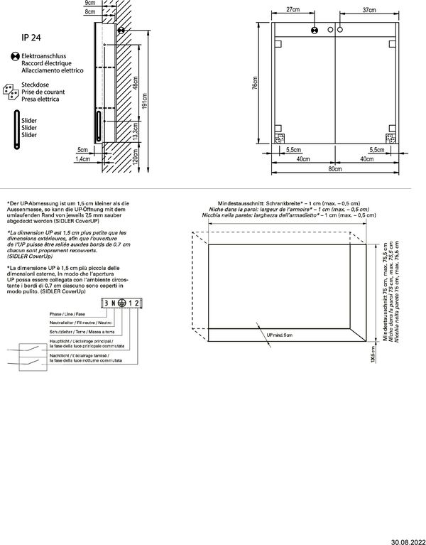 Spiegelschrank Sidler Focus LED UP silbereloxiert Lichtfarbe stufenlos verstellbar 2000-6500 K image number 5