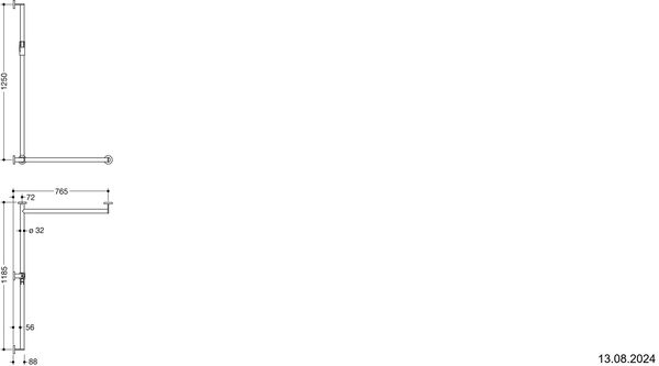 Barre d'appui d'angle Hewi 900 Acier inoxydable mat image number 1