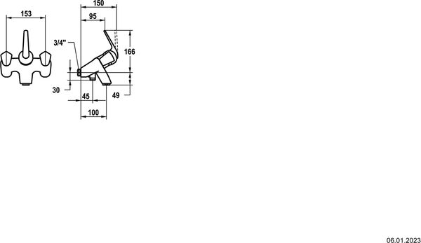 Bademischer KWC Domo.5-Duplex Chromeline image number 1