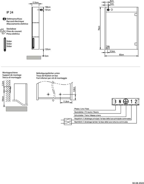 Spiegelschrank Sidler Focus LED AP weiss Lichtfarbe stufenlos verstellbar 2000-6500 K image number 3