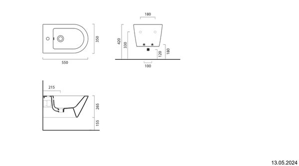 Wand-Bidet Catalano SilverWhite Zero silber image number 1