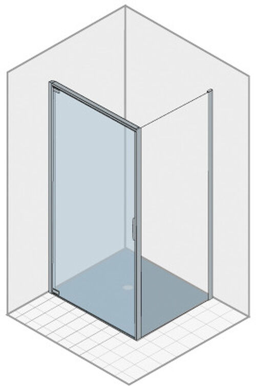 Porte battante Duka Natura 4000, montag au sol Couleur d'argent Verre clair ProCare