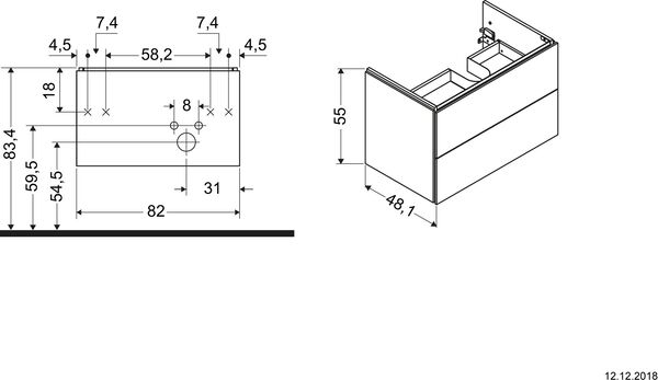 Meuble sous-lavabo Duravit L-Cube Blanc brillant image number 1